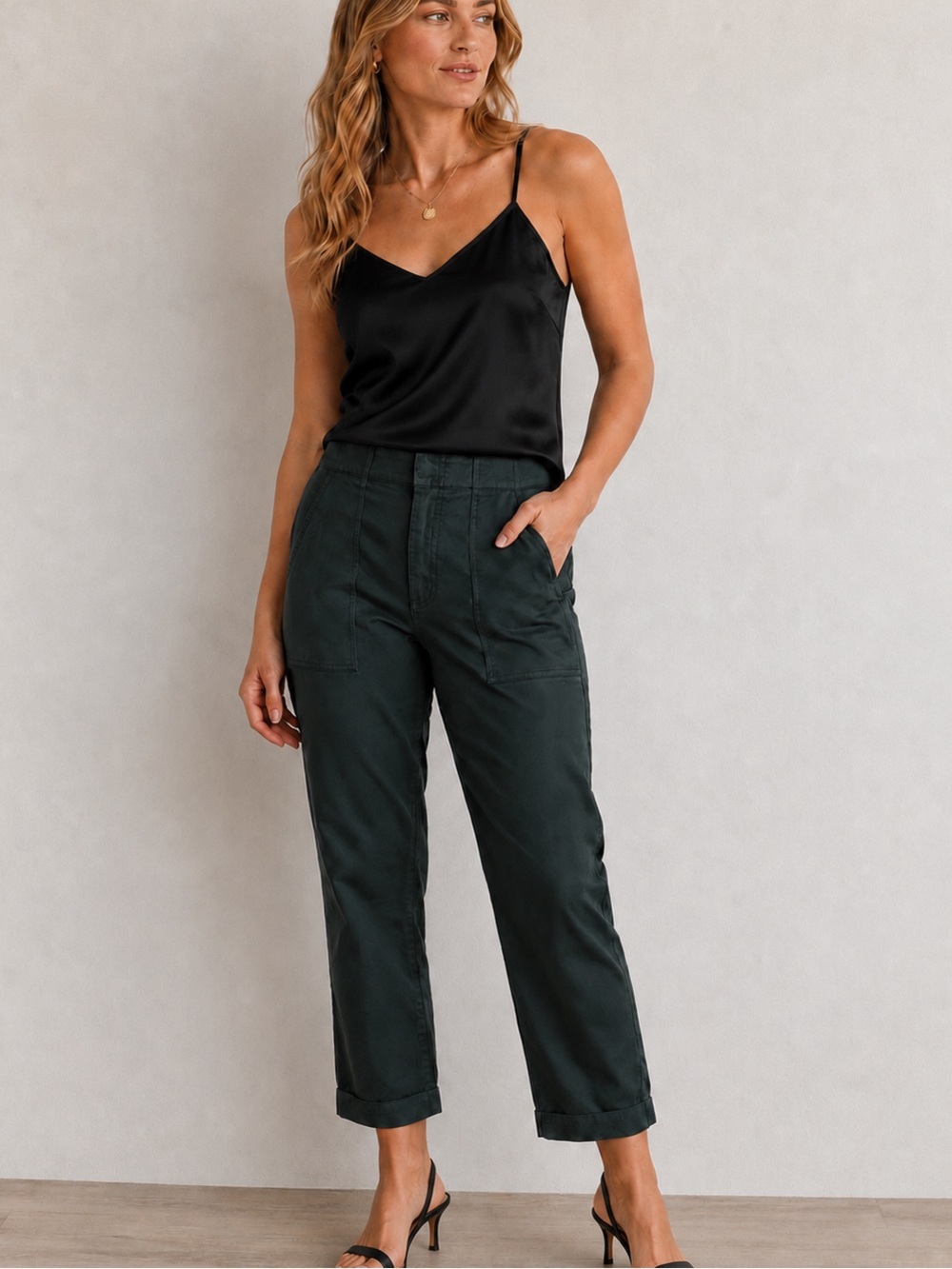 KUT from the Kloth Reese Coated Ankle Straight pants
